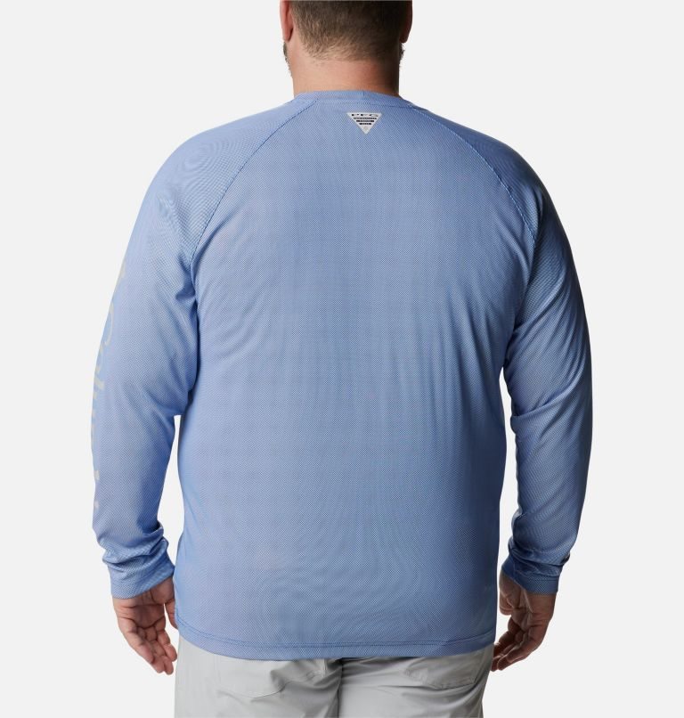 Men's Columbia PFG Terminal Deflector Long Sleeve Sweatshirts Light Blue | Plus Size CA-Y6180